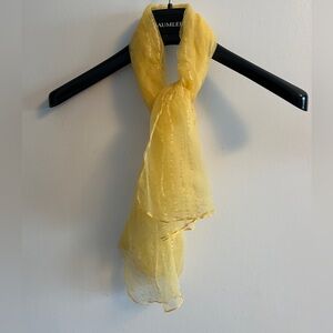 Elegant Vintage Yellow Chiffon Scarf